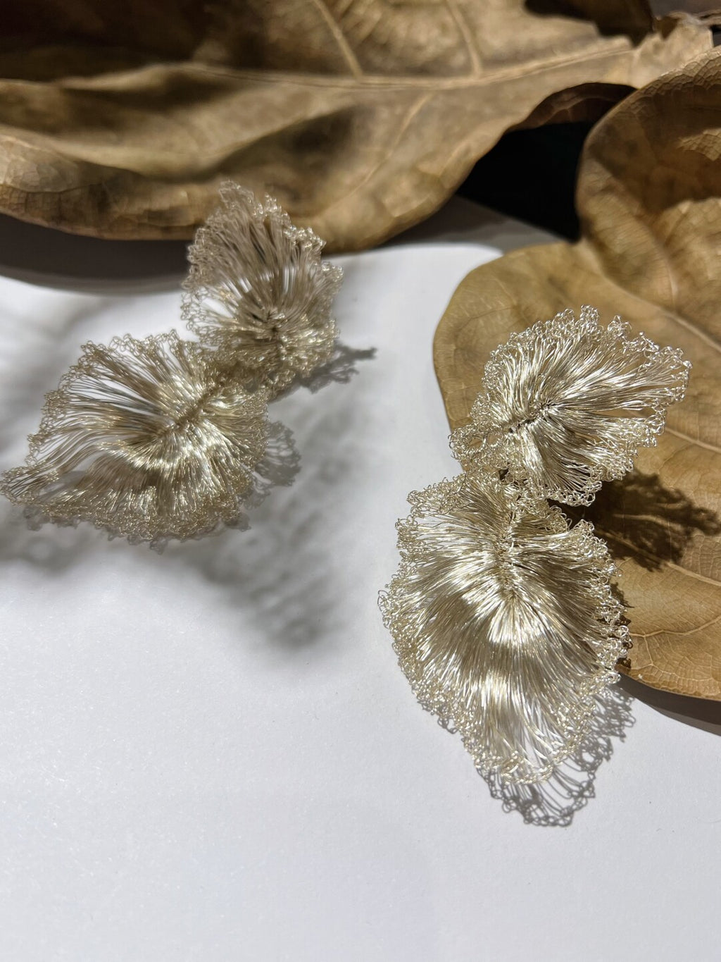 Silver Leaf Lullaby Earrings,Lumivault.