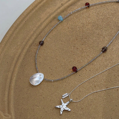Starfish Shell Stacking Necklace