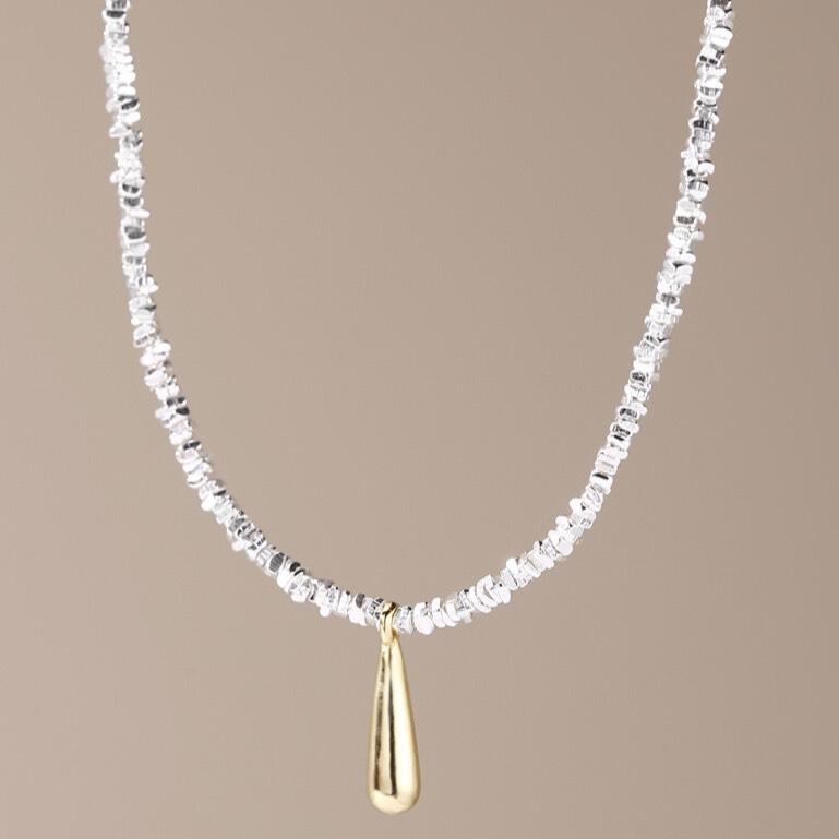Silver Water Drop Necklace,Lumivault.
