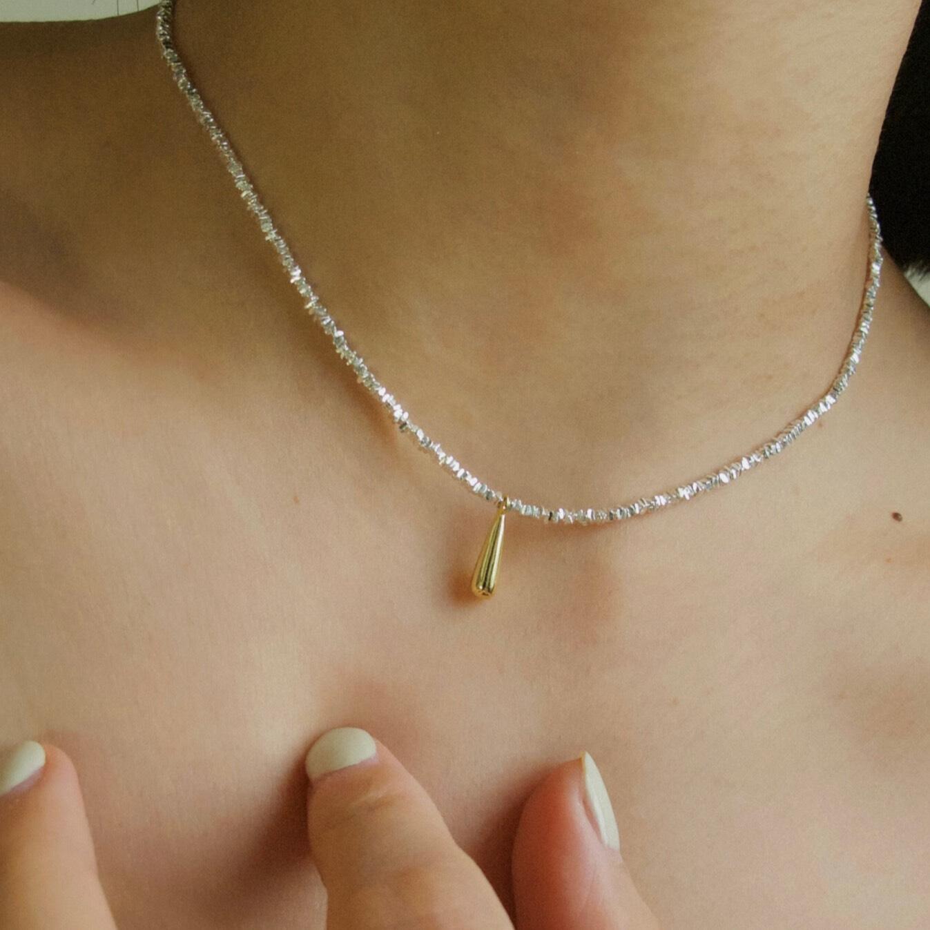 Silver Water Drop Necklace,Lumivault.