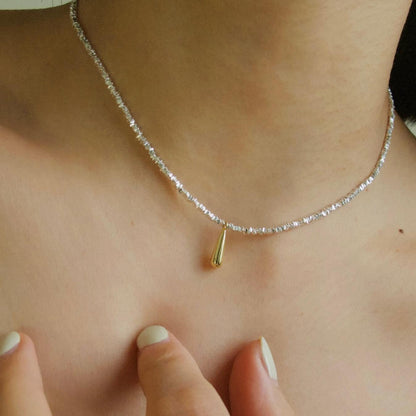 Silver Water Drop Necklace - Lumivault