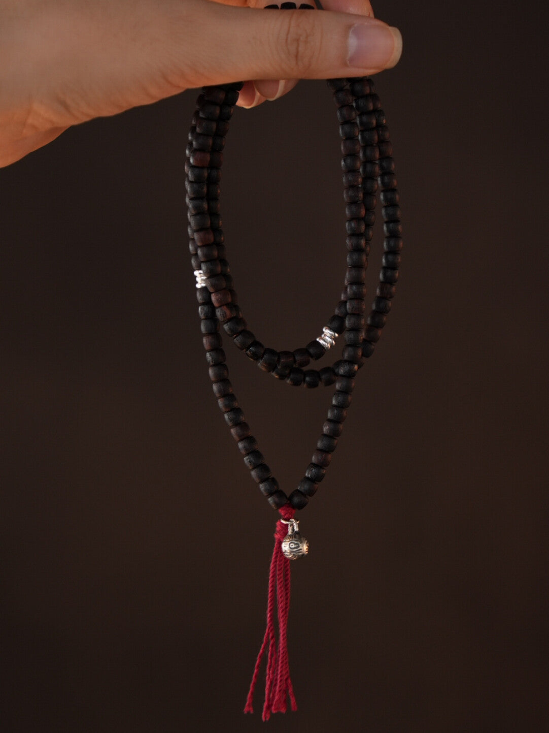 Silver Agarwood Beaded Bracelet,Lumivault.