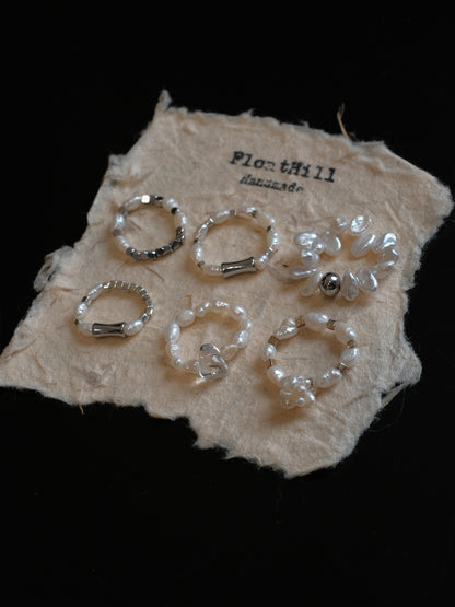 Simple Baroque Pearl Stacking Elastic Ring