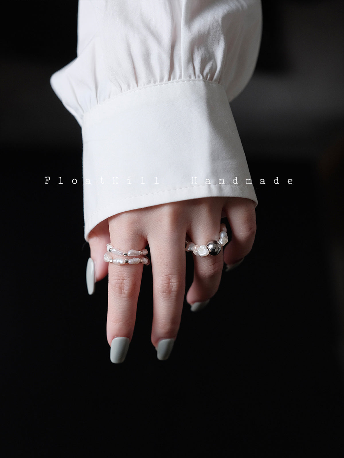 Simple Baroque Pearl Stacking Elastic Ring,Lumivault.