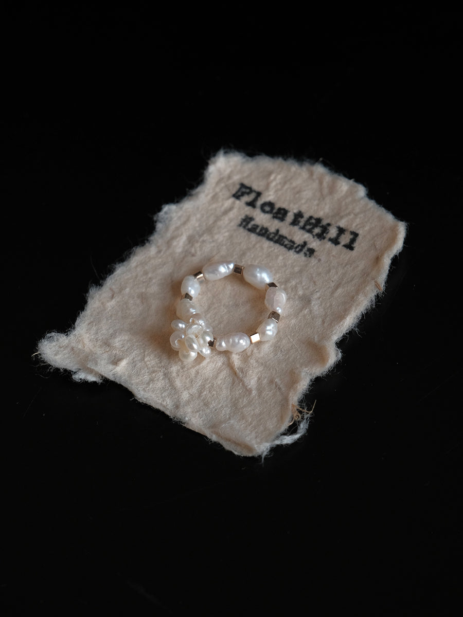 Simple Baroque Pearl Stacking Elastic Ring