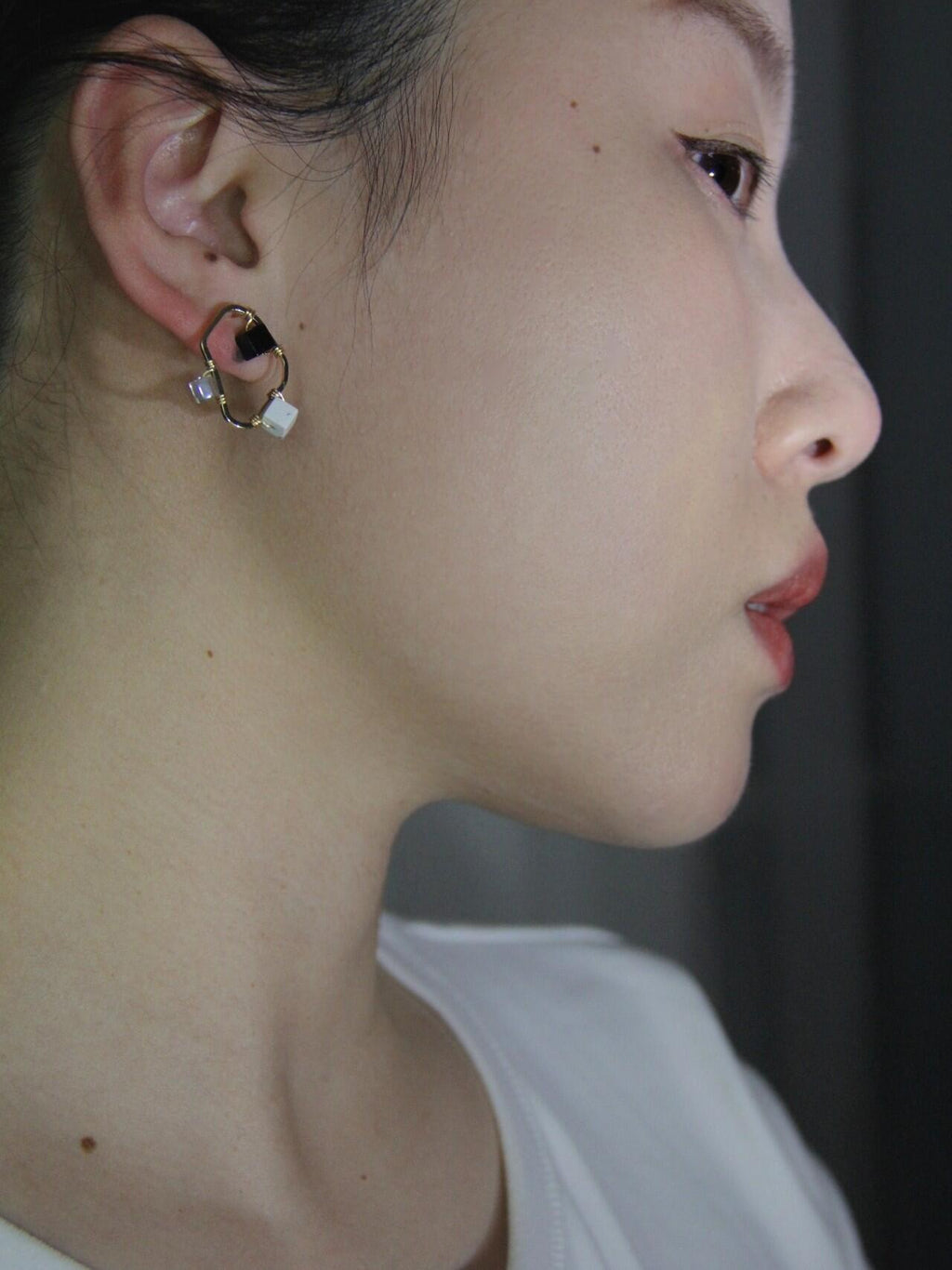Simple Geometric Black White & Gray Earrings,Lumivault.