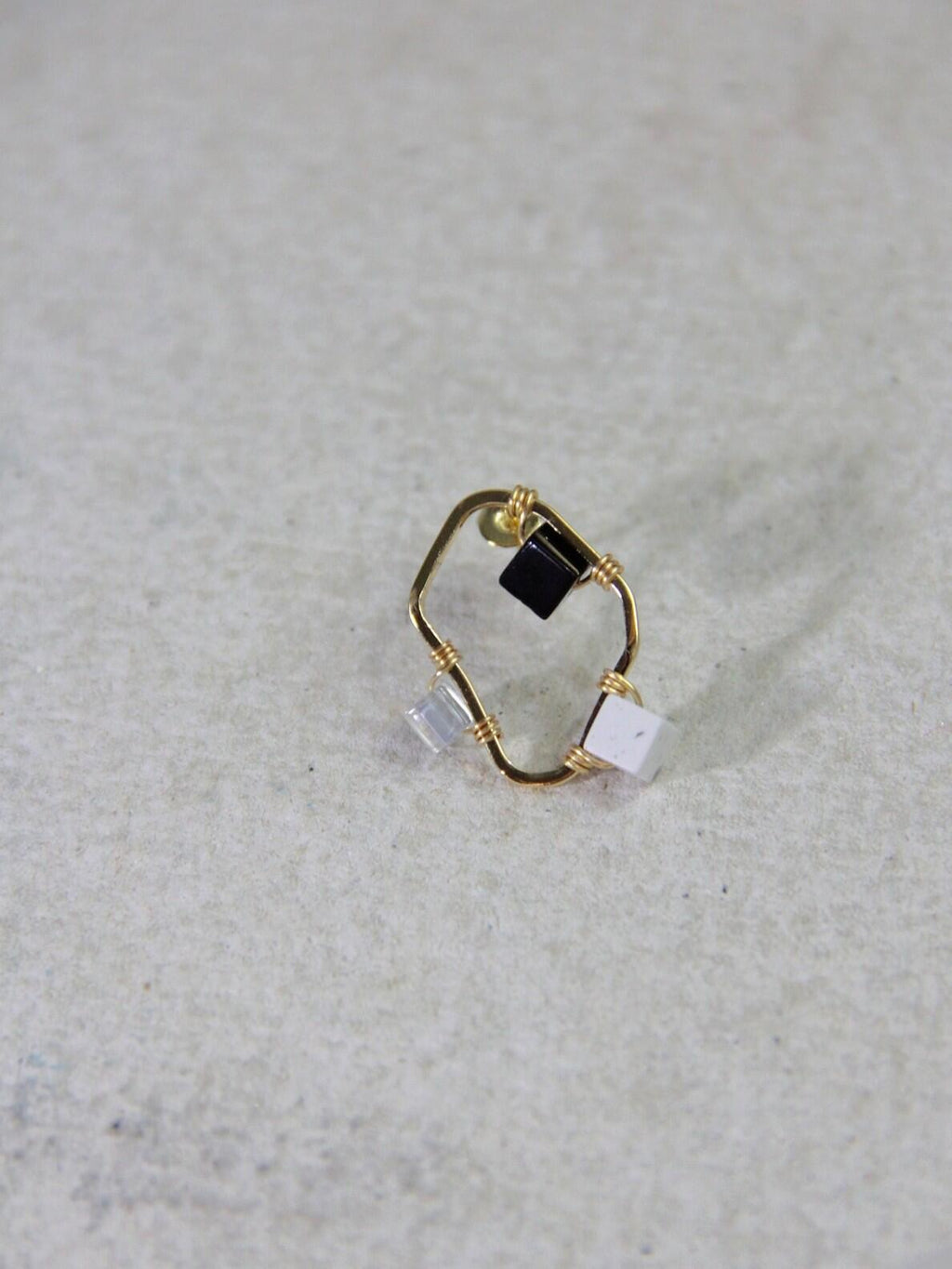 Simple Geometric Black White & Gray Earrings,Lumivault.
