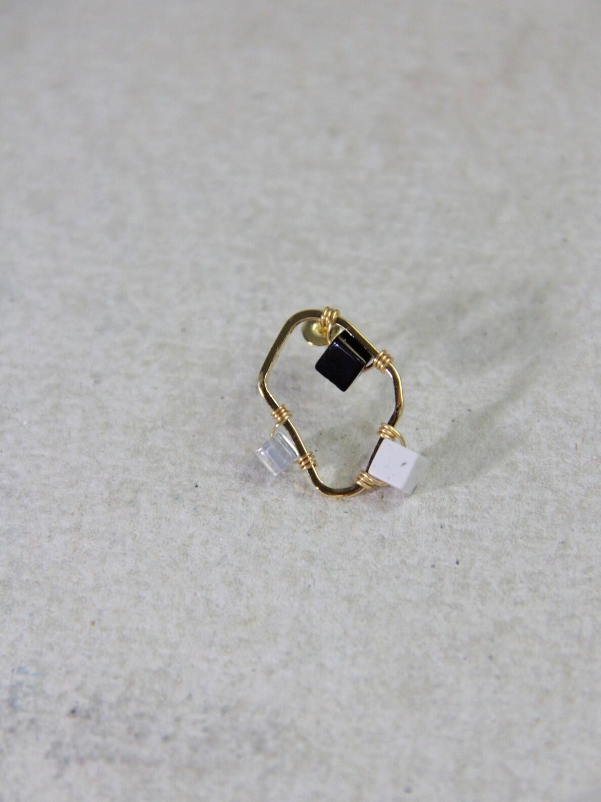 Simple Geometric Black White & Gray Earrings,Lumivault.
