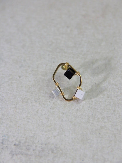 Simple Geometric Black White & Gray Earrings - Lumivault