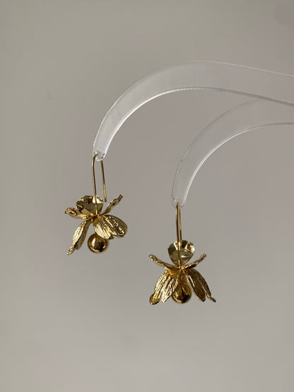 Small Golden Ball Pendant Earrings - Lumivault