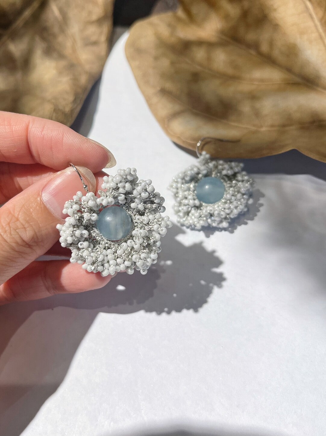 Snow World Beaded Earrings,Lumivault.
