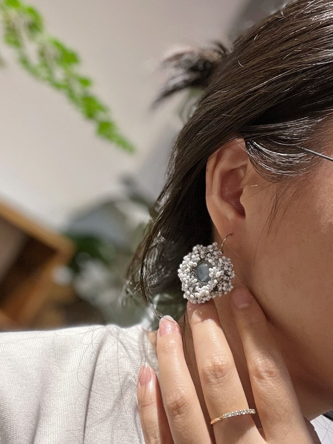 Snow World Beaded Earrings,Lumivault.