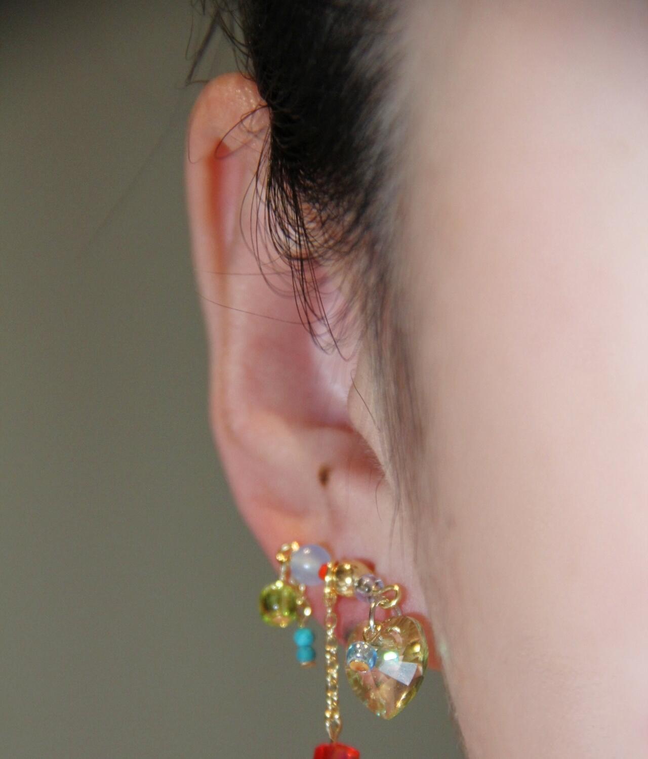 Sparkling Heart Colorful Beads Earrings - Lumivault