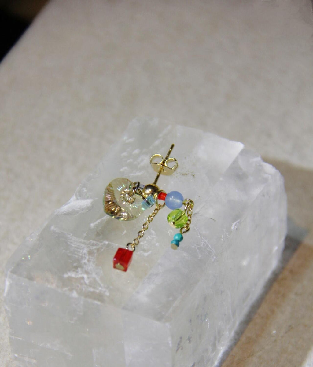 Sparkling Heart Colorful Beads Earrings,Lumivault.