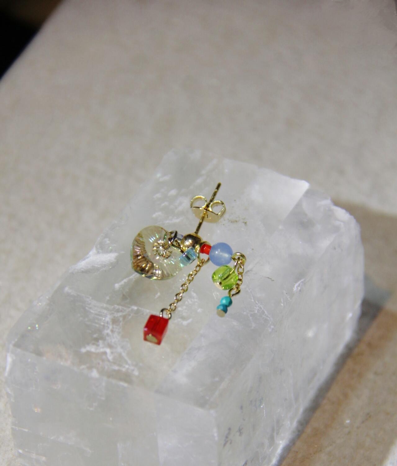 Sparkling Heart Colorful Beads Earrings,Lumivault.