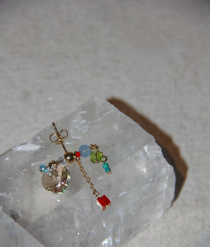 Sparkling Heart Colorful Beads Earrings - Lumivault