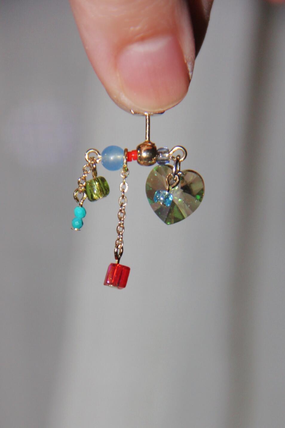 Sparkling Heart Colorful Beads Earrings,Lumivault.