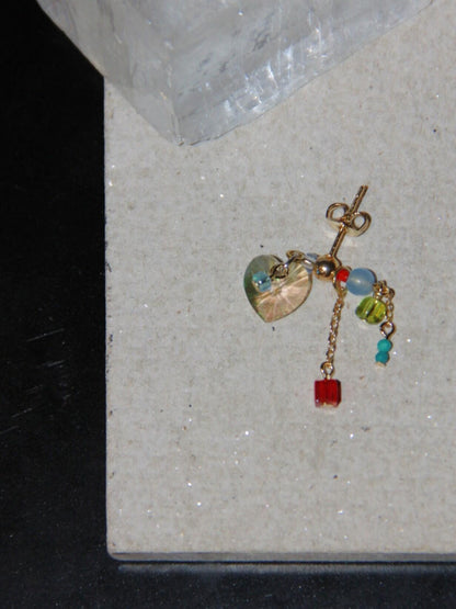 Sparkling Heart Colorful Beads Earrings - Lumivault