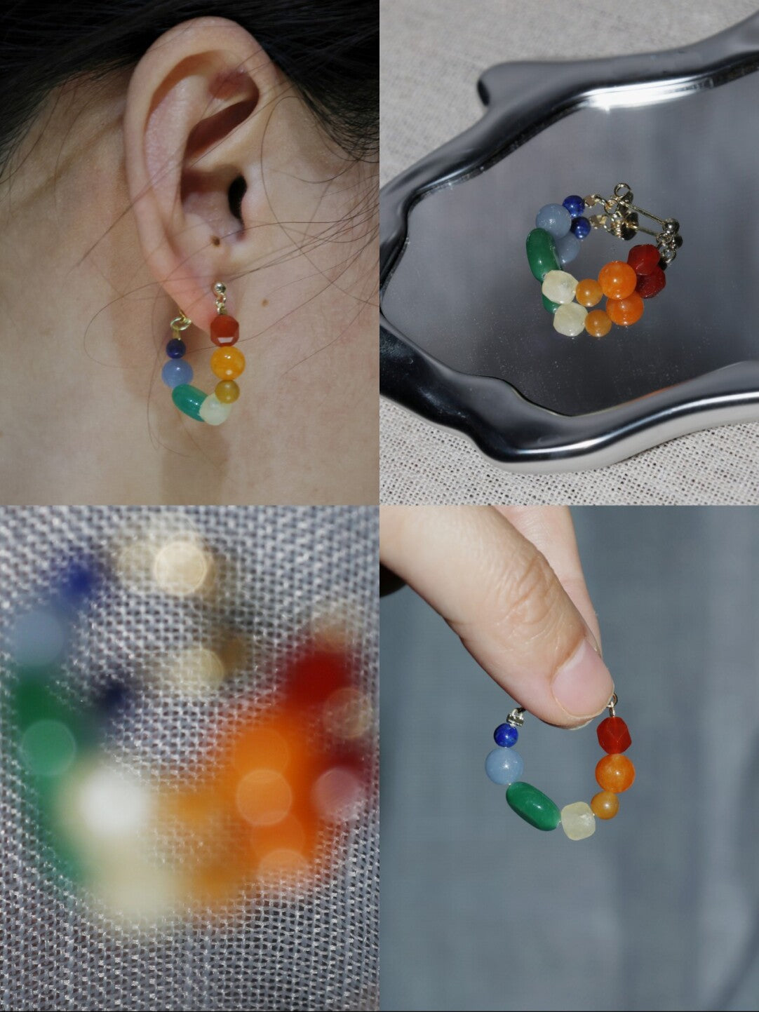 Spring and Summer Happy Dopamine Rainbow Earrings,Lumivault.