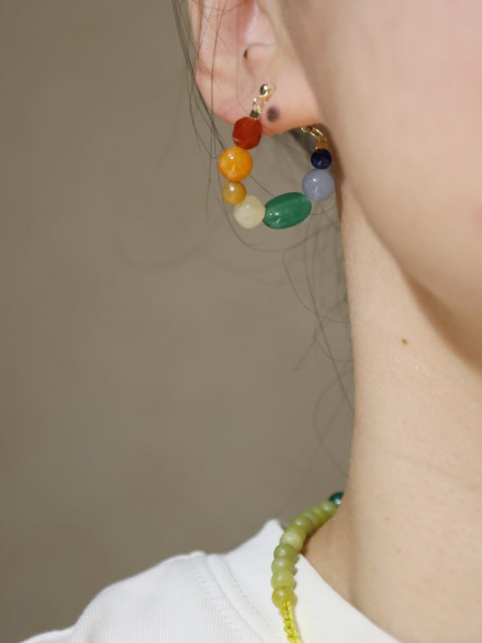 Spring and Summer Happy Dopamine Rainbow Earrings - Lumivault