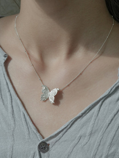 Star Moon Butterfly Silver Necklace - Lumivault