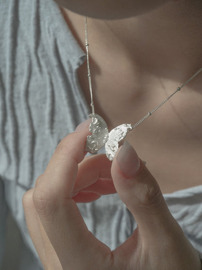 Star Moon Butterfly Silver Necklace - Lumivault