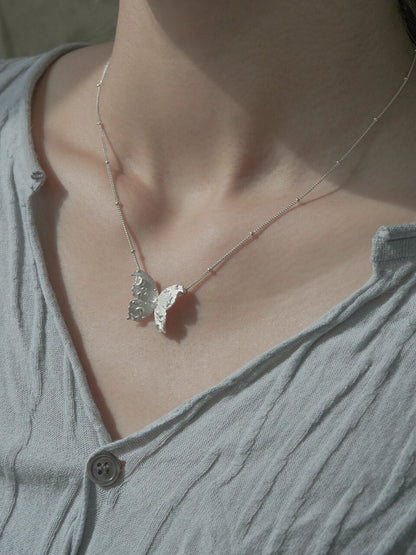Star Moon Butterfly Silver Necklace - Lumivault