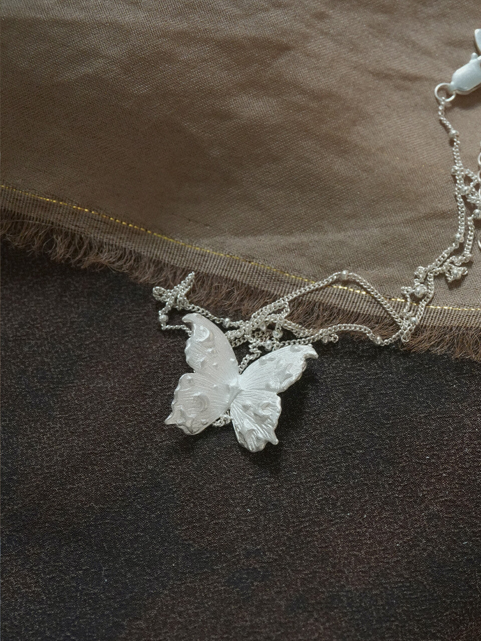 Star Moon Butterfly Silver Necklace,Lumivault.