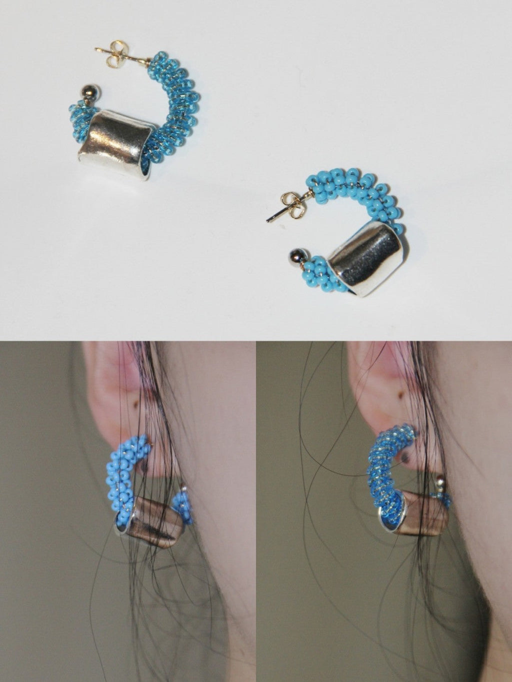 Summer Bubble Beaded Hoop Earrings,Lumivault.