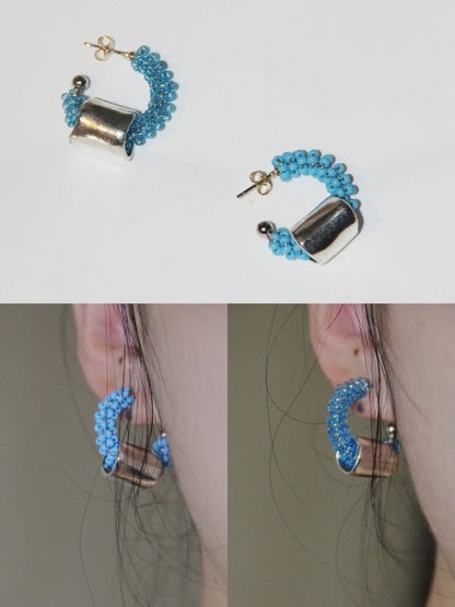 Summer Bubble Beaded Hoop Earrings