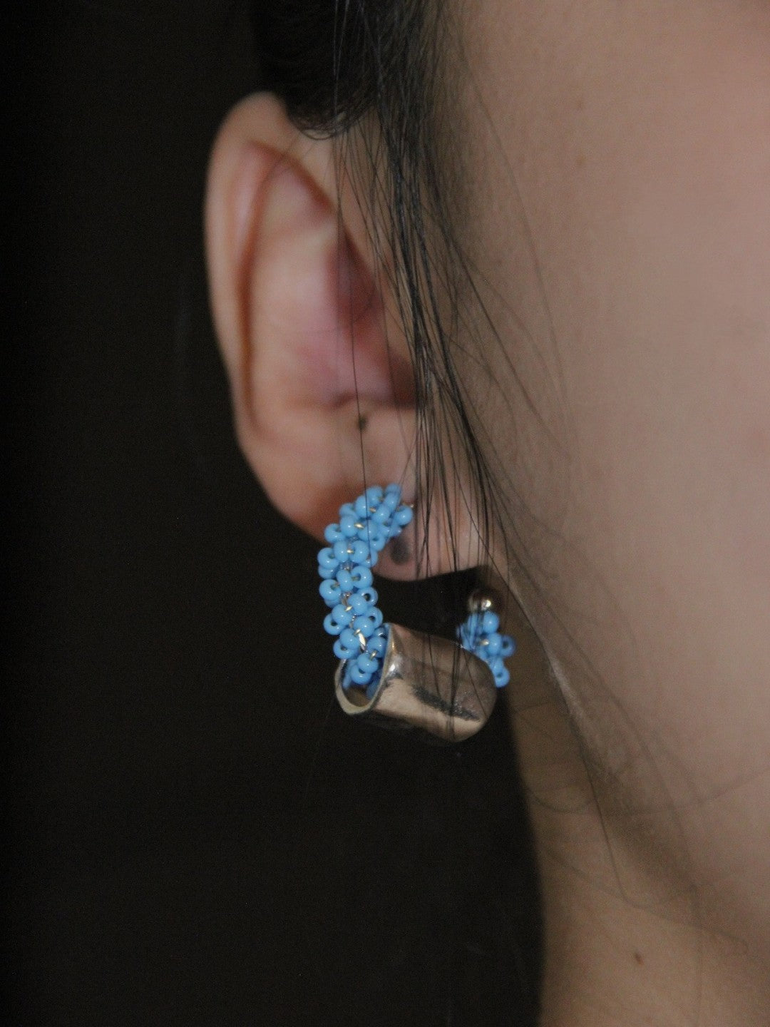 Summer Bubble Beaded Hoop Earrings,Lumivault.