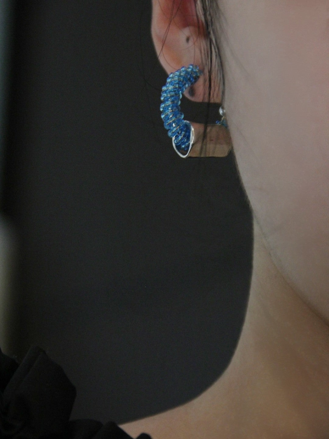 Summer Bubble Beaded Hoop Earrings,Lumivault.