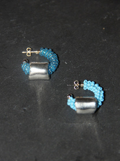 Summer Bubble Beaded Hoop Earrings
