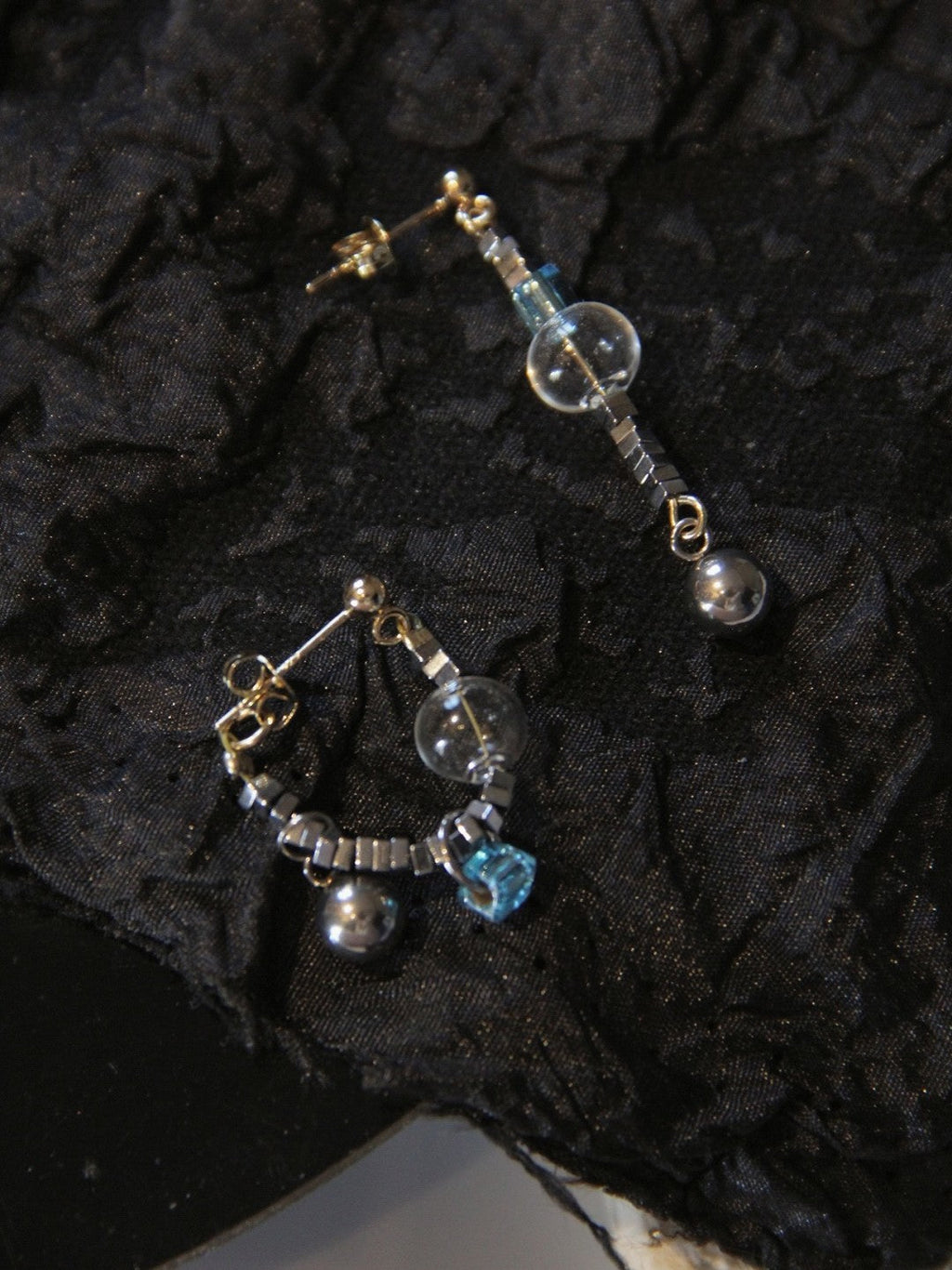 Summer Bubble Sea Salt Asymmetry Earrings,Lumivault.