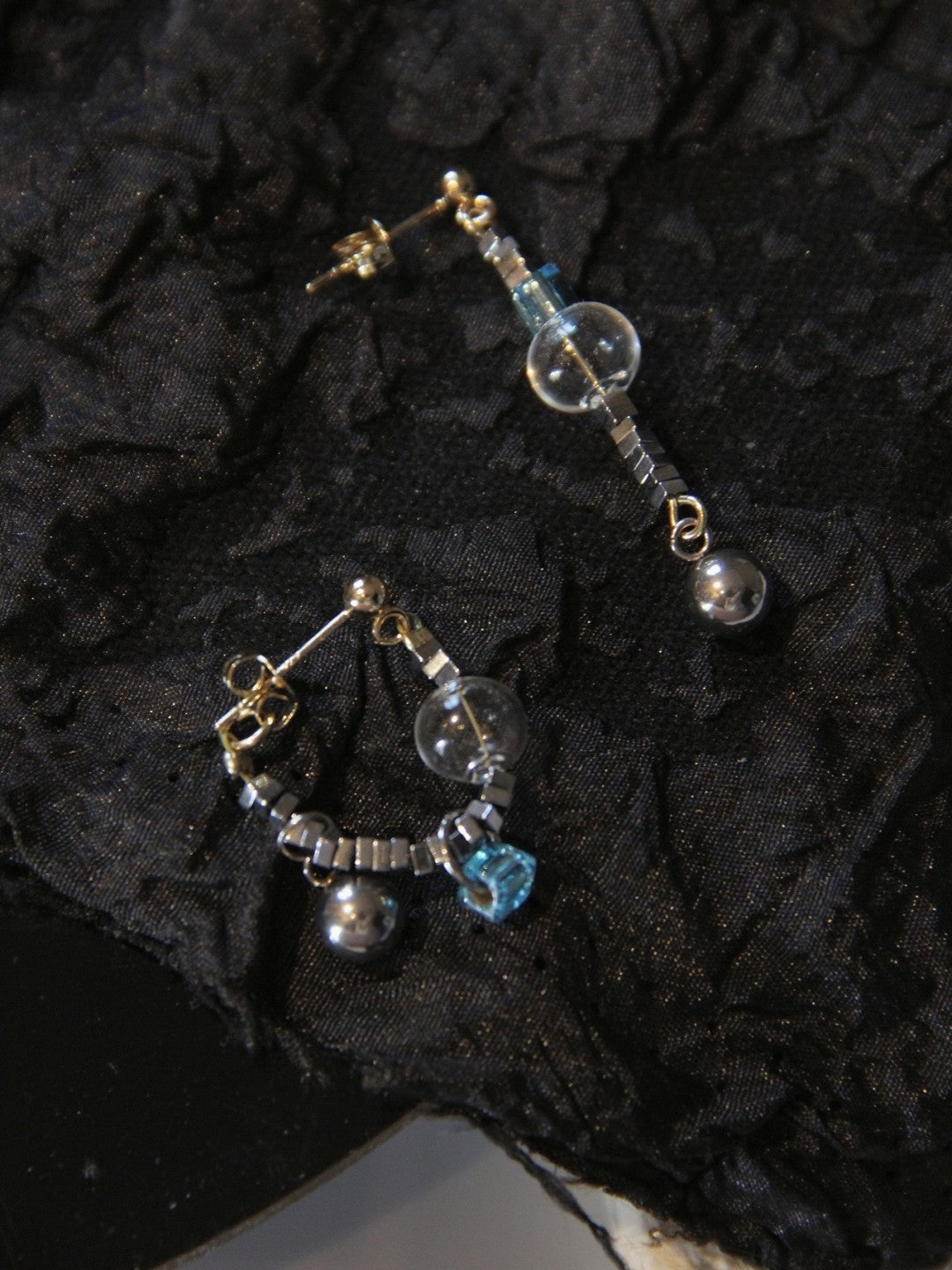 Summer Bubble Sea Salt Asymmetry Earrings,Lumivault.