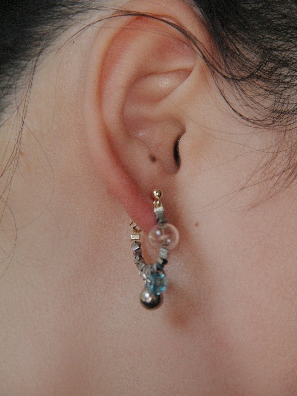 Summer Bubble Sea Salt Asymmetry Earrings,Short,Lumivault.