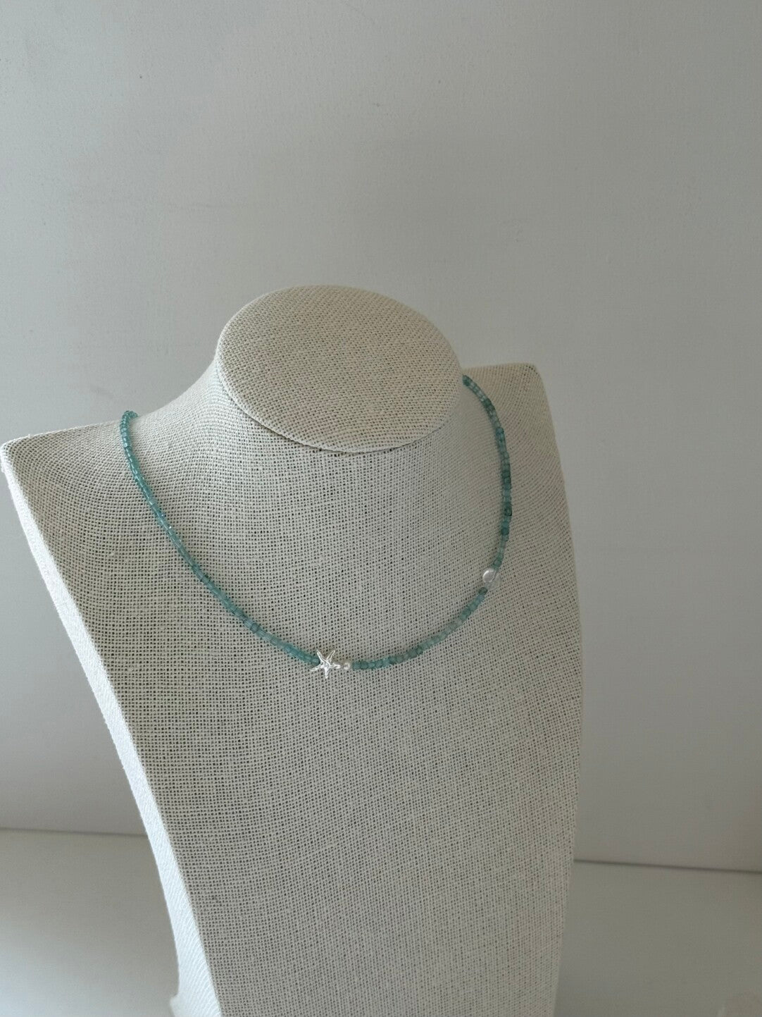 Summer Starfish Ice Blue Beaded Necklace,Lumivault.