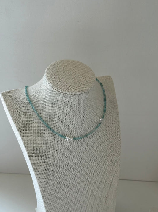 Summer Starfish Ice Blue Beaded Necklace - Lumivault