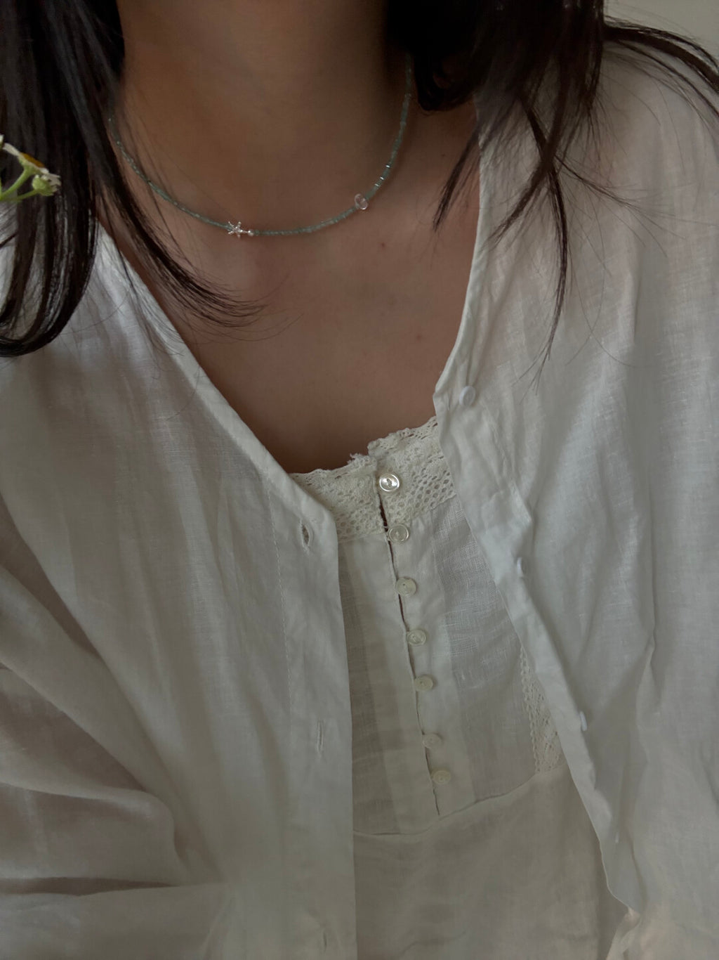Summer Starfish Ice Blue Beaded Necklace,Lumivault.