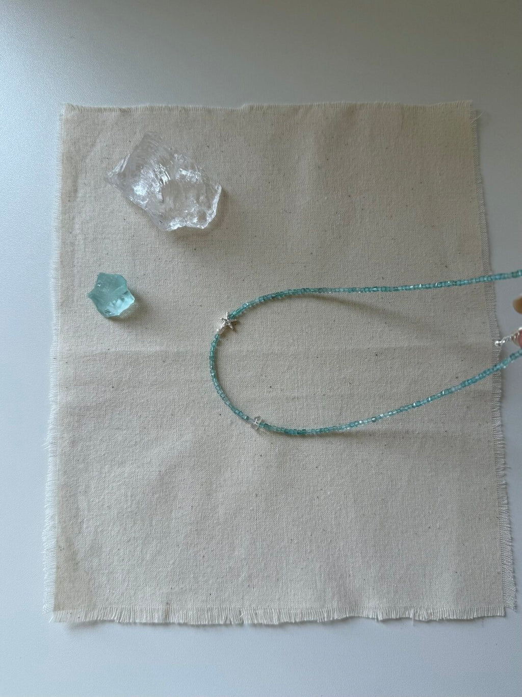 Summer Starfish Ice Blue Beaded Necklace,Lumivault.