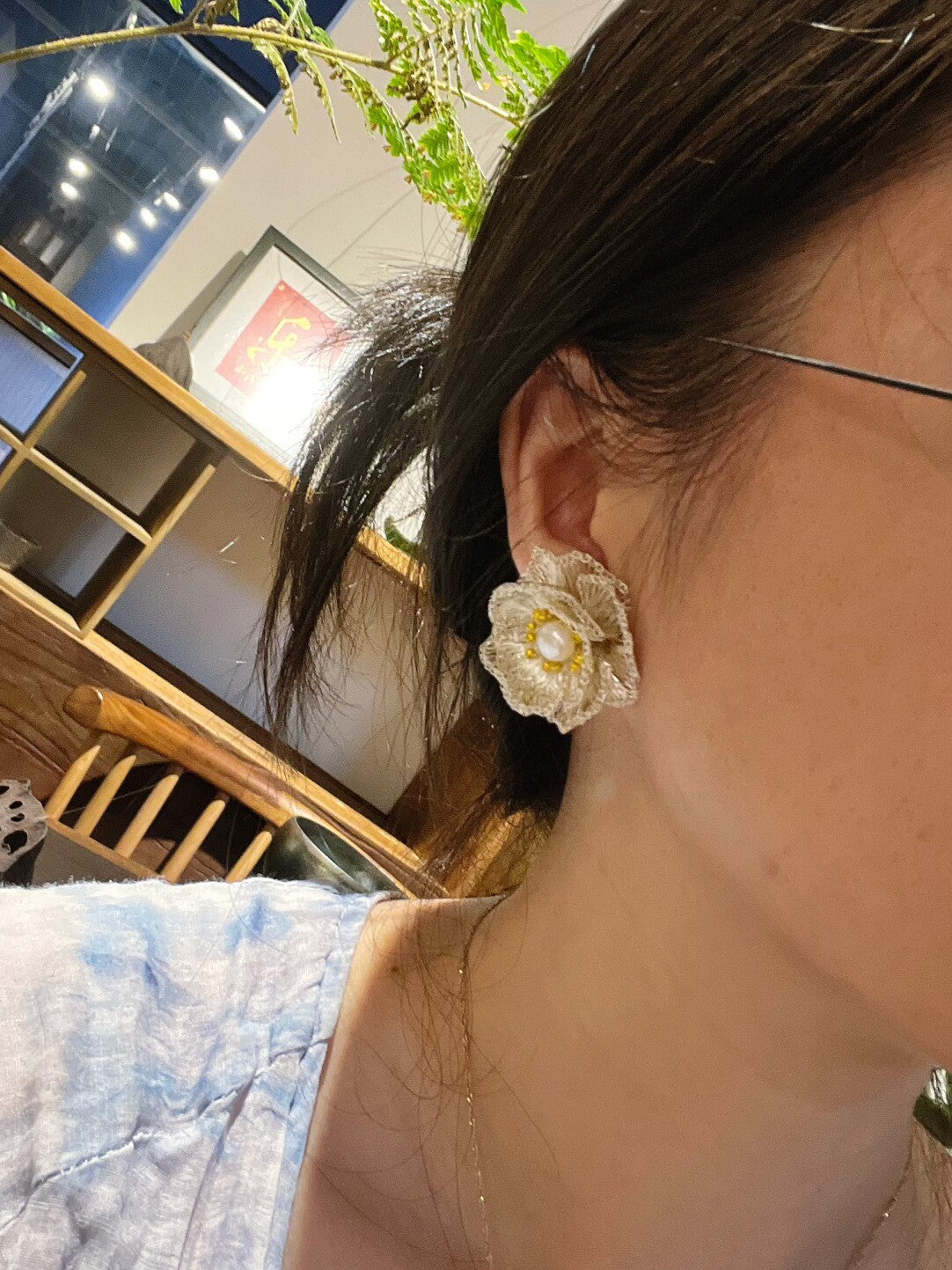 The Wrought Flora Earrings/Brooch