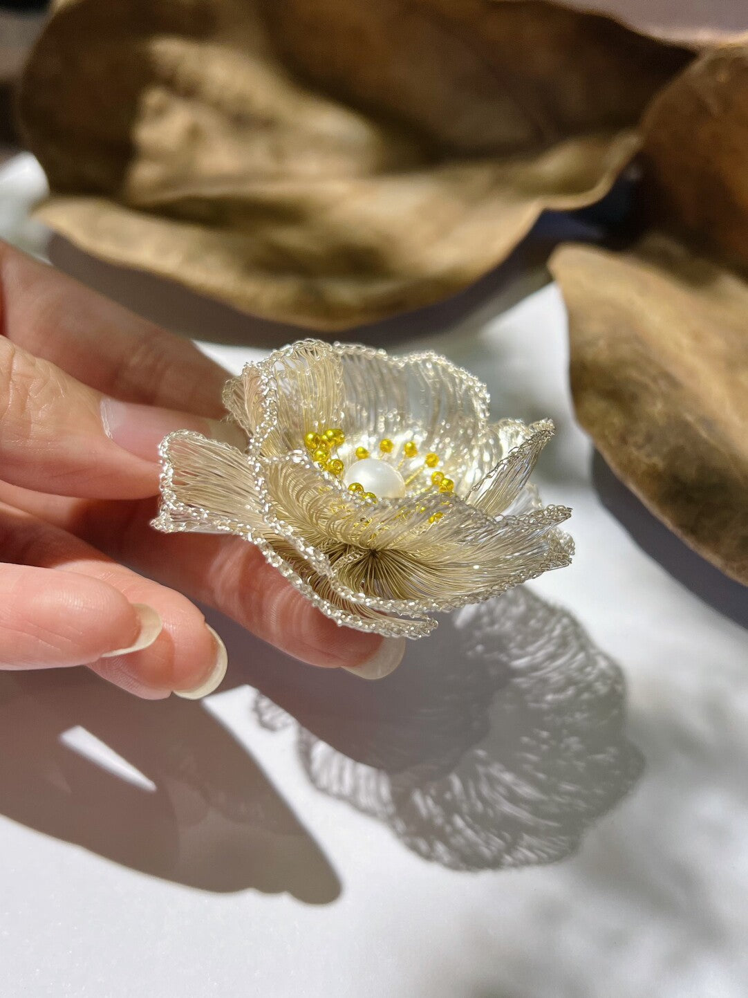 The Wrought Flora Earrings/Brooch,Lumivault.