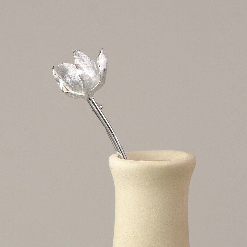 This Moment Sterling Silver Tulip Brooch,Lumivault.
