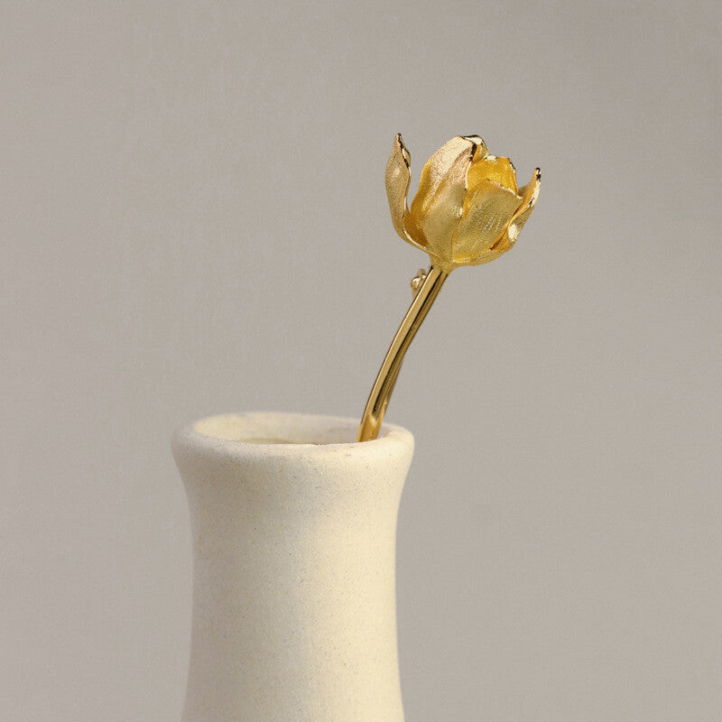 This Moment Sterling Silver Tulip Brooch,Lumivault.
