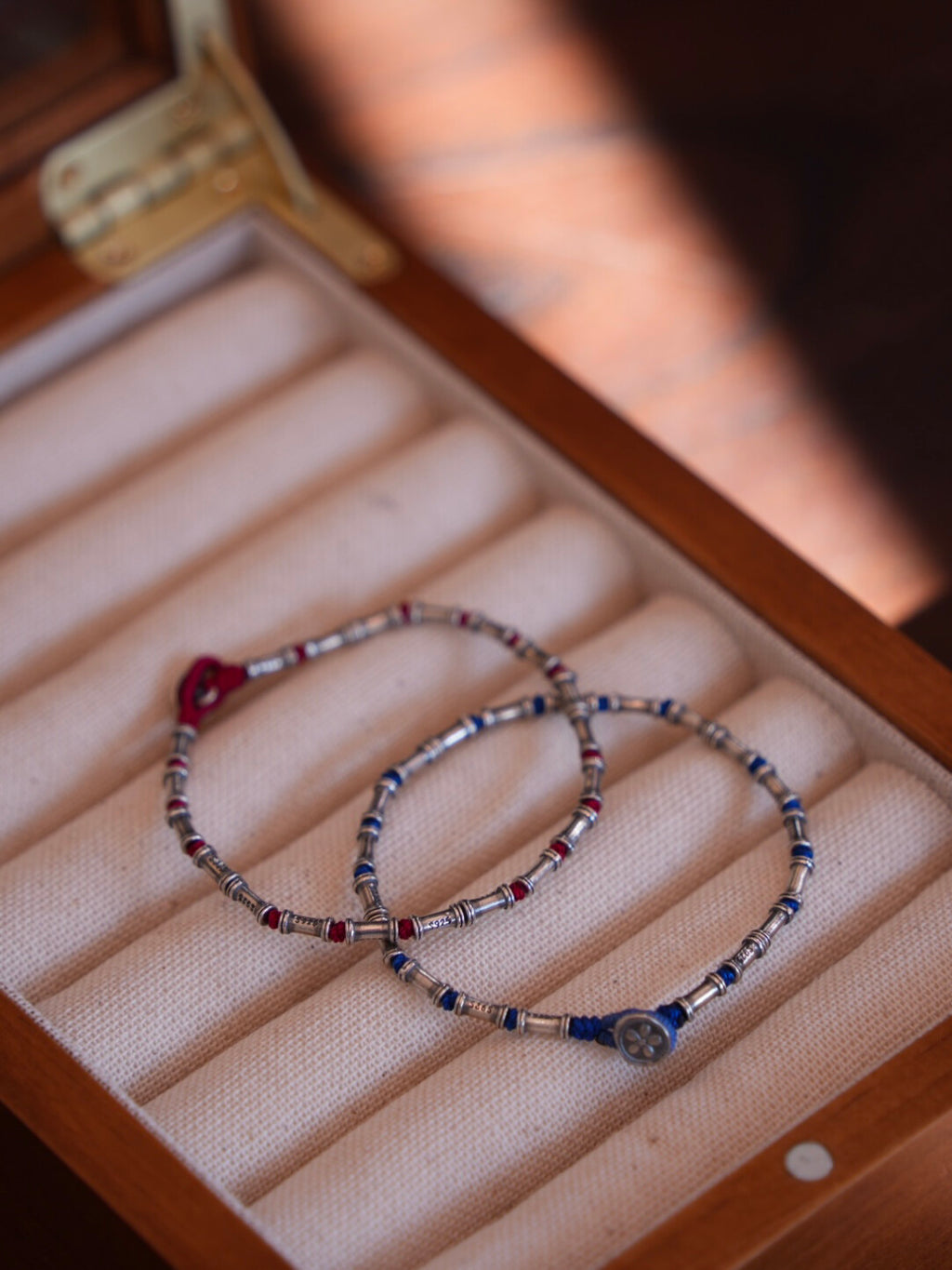 Thousand Branches Silver Bamboo Beaded Bracelet,Lumivault.