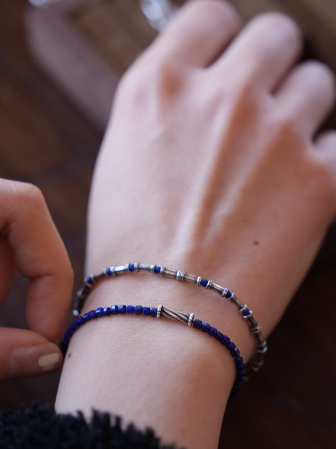 Thousand Branches Silver Bamboo Beaded Bracelet - Lumivault