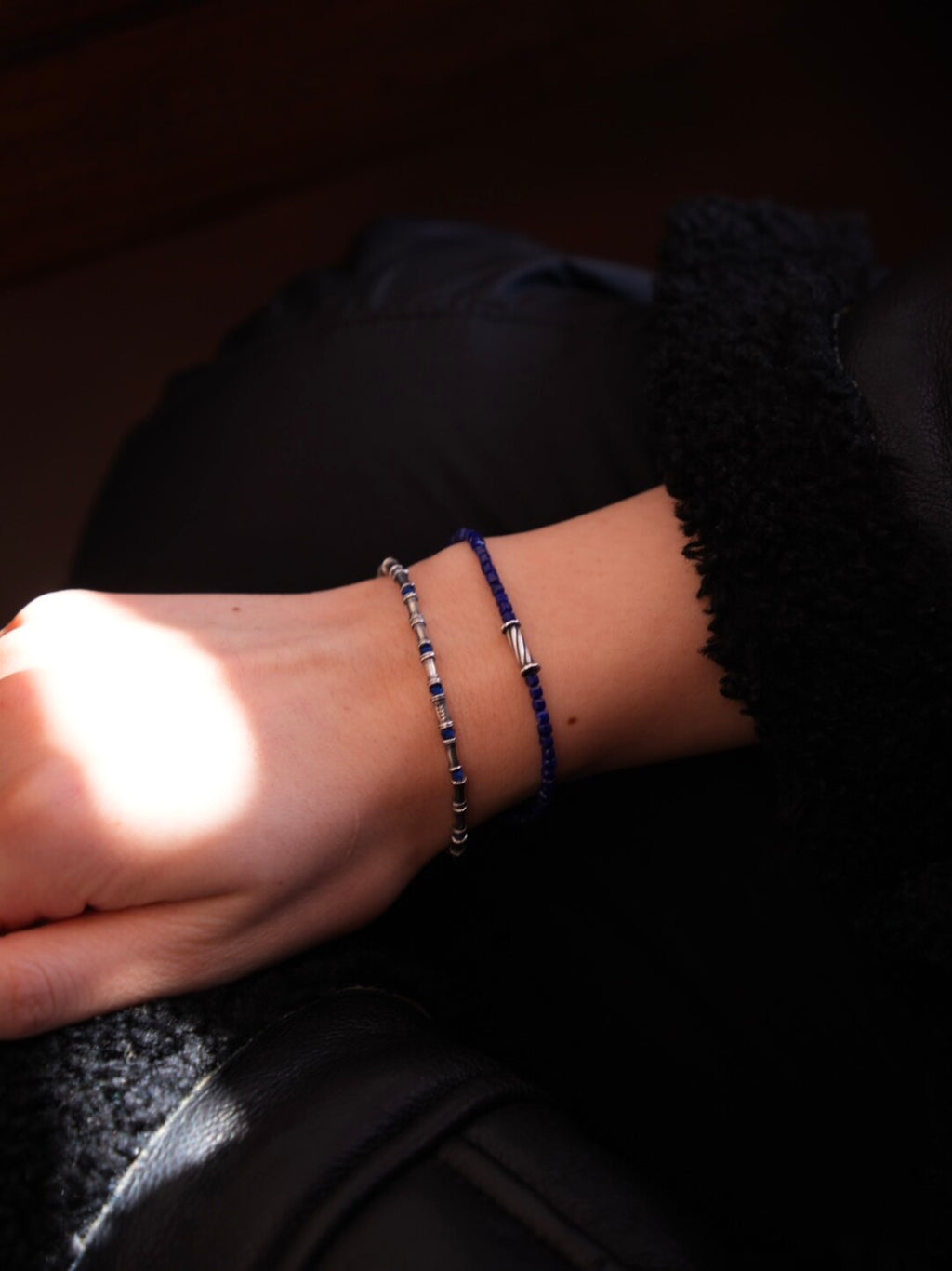 Thousand Branches Silver Bamboo Beaded Bracelet,Lumivault.