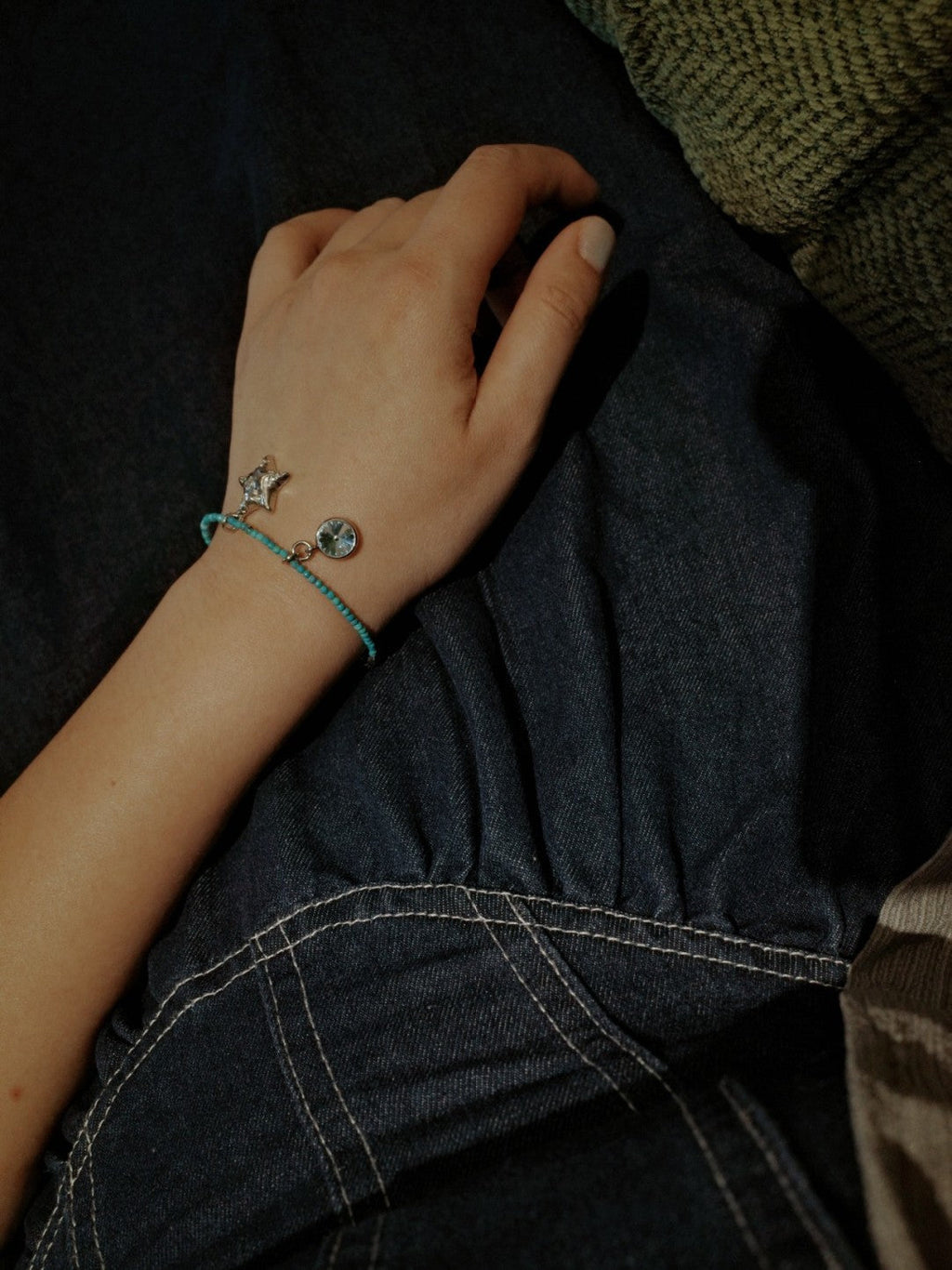 Turquoise Sparkling Star Pendant Bracelet,Lumivault.