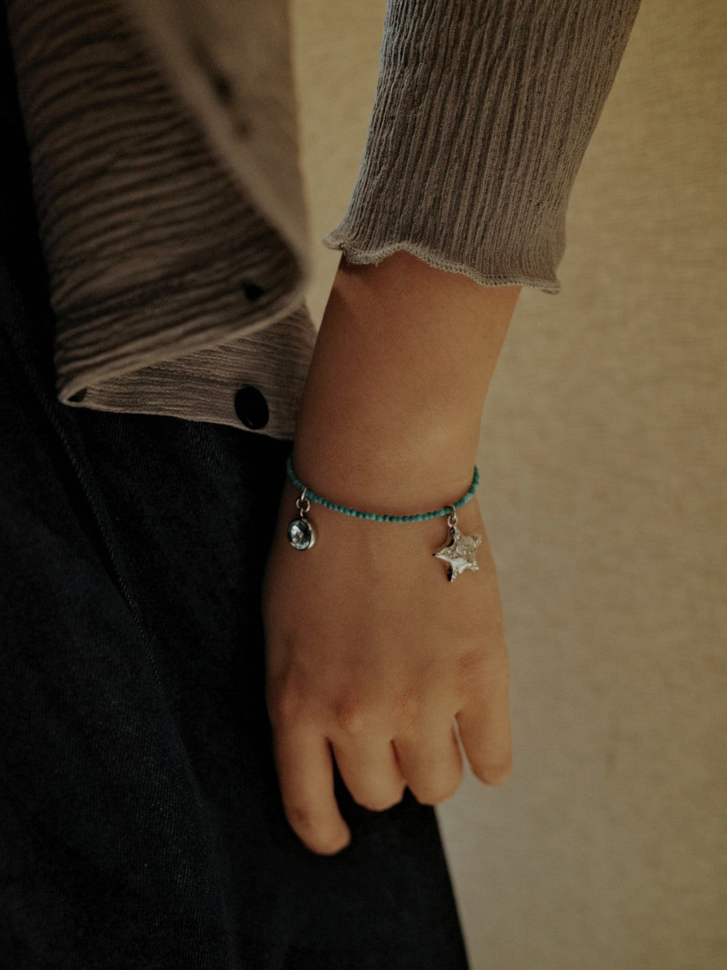 Turquoise Sparkling Star Pendant Bracelet,Lumivault.