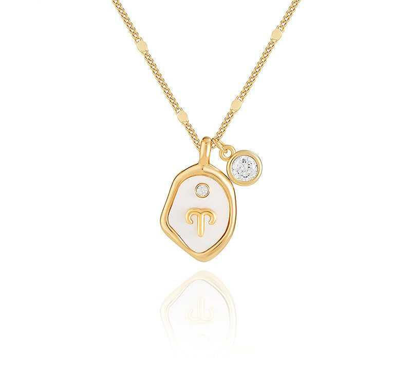Twelve Constellation Birthstone Necklace,Lumivault.